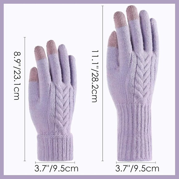 Women Winter Gloves, Touch Screen Texting Gloves, Elastic Soft Warm Knit Lined, - Picture 5 of 6